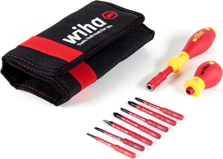 Actual product image Wiha Screwdriver and bit set slimVario slotted Pozidriv PlusMinus/Pozidriv in pouch (Slotted screws, Pozidriv cross recess (PZ))