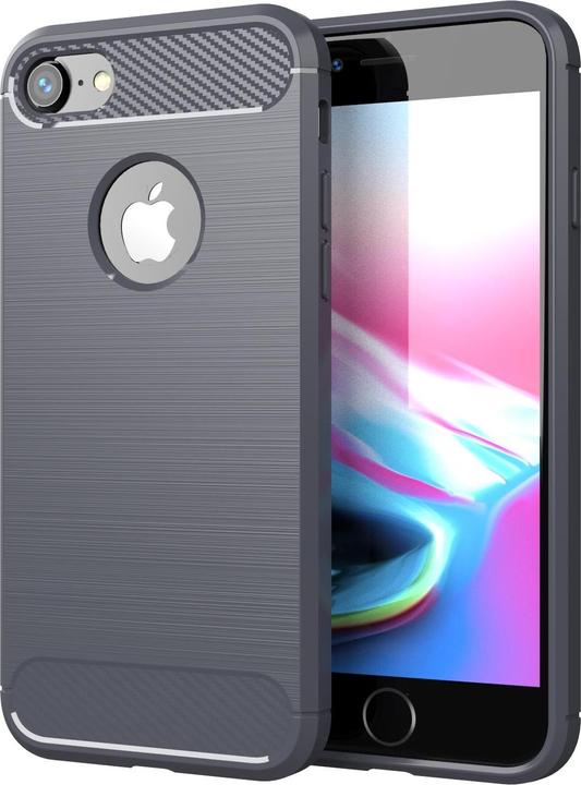 Immagine prodotto Cadorabo TPU Ultra sottile in acciaio inossidabile al carbonio Combi Cover (Apple iPhone 7)
