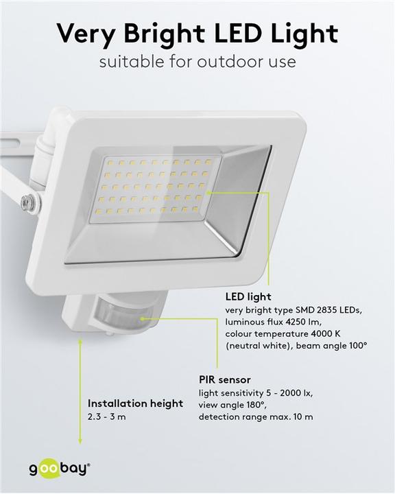 Image du produit Goobay Projecteur d'extérieur à LED (4260 lm, IP44)