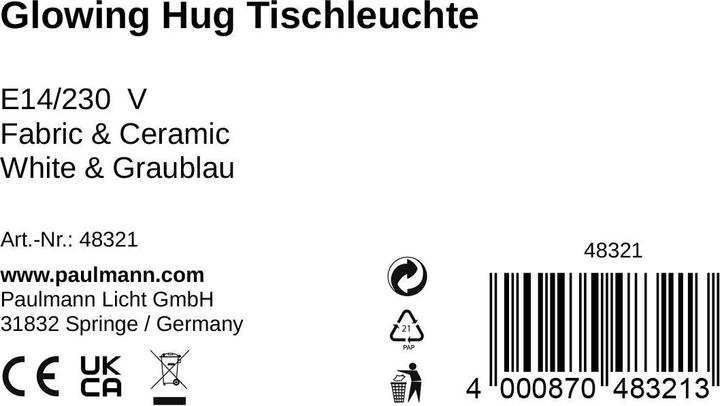 Nährwerte und Zutaten Pauleen Glowing Hug (E14)