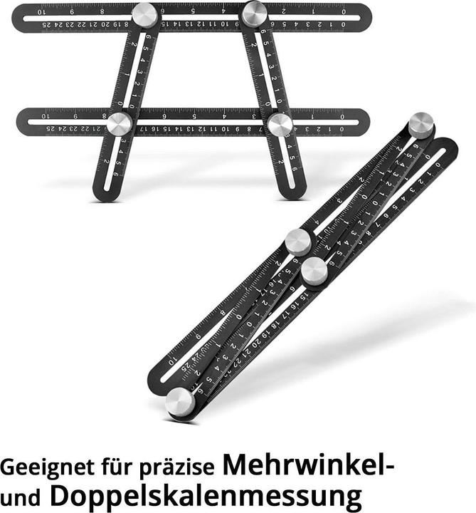 Image du produit Stahlwerk Kit de règles avec règle de mesure multi-angles, règle triangulaire, triangle d'angle (300 mm)