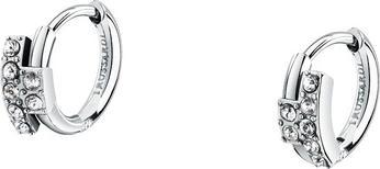 Trussardi Steel Hoop Earrings With T-Logo Crystals Tjaxc88