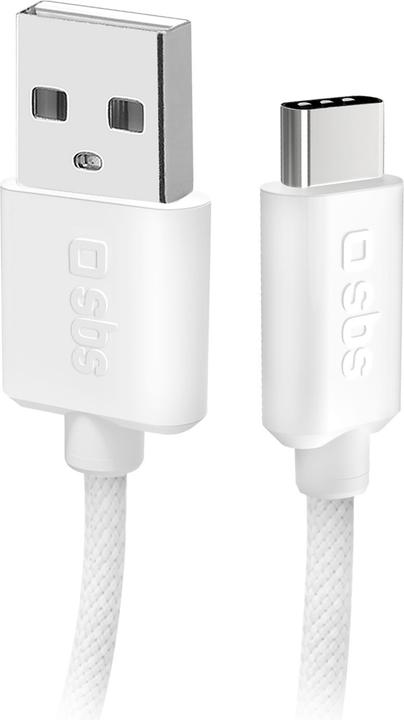 Produktbild SBS USB-A - USB-C-Textilkabel mit Kabelhalter, 1,5 Meter (1.50 m, USB 2.0)