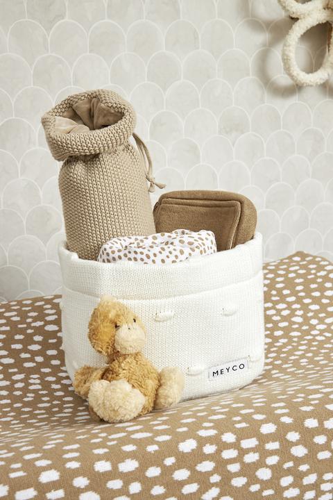 Image du produit Meyco Panier à langer medium Knots blanc cassé