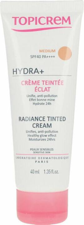 Actual product image Topicrem UH FACE HYDRA+ Radiance Tinted Cream (Suntan cream, SPF 40, 40 ml)