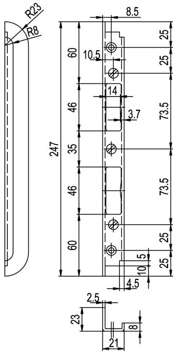 Actual product image Glutz Milling closing plates B-1151 (Striking plate)