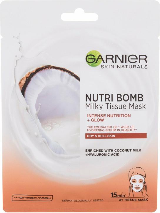 Immagine prodotto Garnier Skin Naturals Milky Tissue Mask - Maschera per il viso in tessuto con latte di cocco per la pelle
