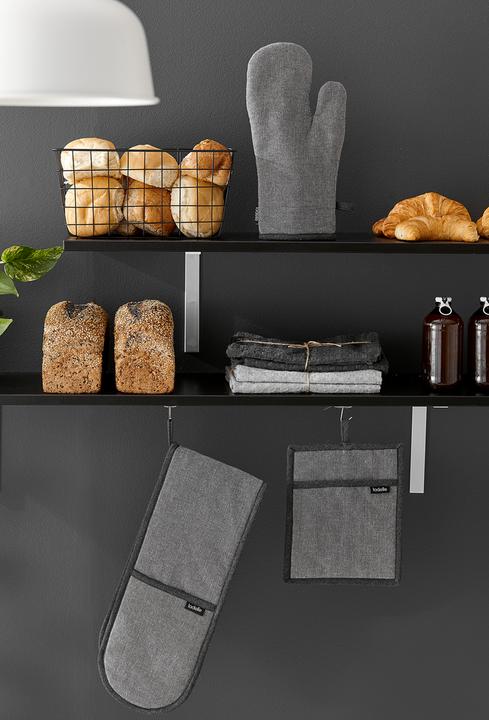 Actual product image Ladelle Set of 2 recycled pot holders Eco anthracite 19 x 24 cm (Recycled cotton & polyester)
