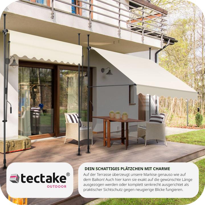 Produktbild tectake Klemmmarkise mit Handkurbel, höhenverstellbar (2 m)