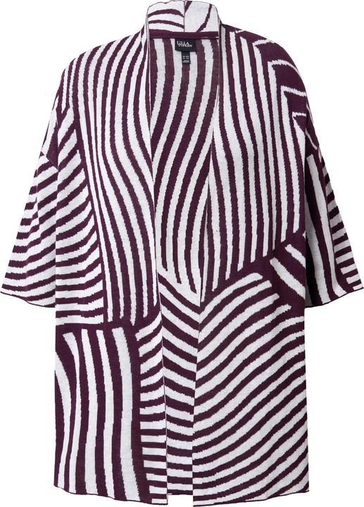 Produktbild Ulla Popken Strickjacke, Jacquard-Feinstrick, Stehkragen, Halbarm (46, 48)