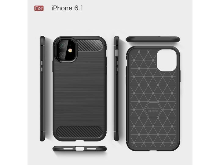 Image du produit Screenguard Apple iPhone 11 Étui en carbone brossé TPU souple (Apple iPhone 11)
