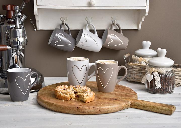 Actual product image G. Wurm Coffee Mug 'Heart' 3 assorted (250 ml, 1 x)
