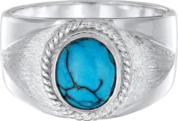 Produktbild Kuzzoi Ring Herrren Siegelring Türkiser Howlith 925 Silber (64, 925 Silber)