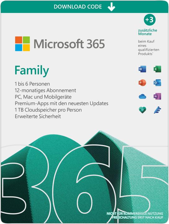 Actual product image Microsoft 365 Family 12+15 months