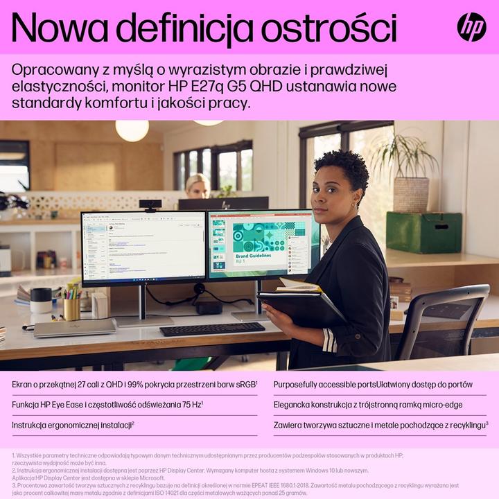 Actual product image HP E27q G5 (2560 x 1440 pixels, 27")