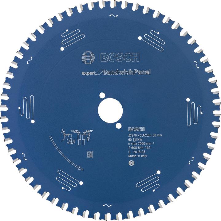 Produktbild Bosch Professional Zubehör Kreissägeblatt Expert for Sandwich Panel, 270 x 30 x 2,4 mm, 60
