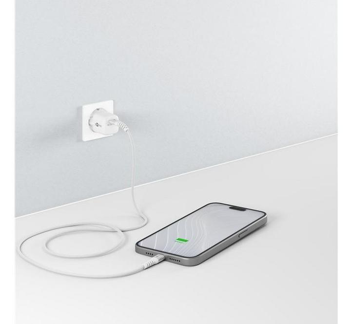 Produktbild Goobay USB-C-auf-USB-C-Textilkabel mit Metallsteckern, 2 m, weiss (2 m, USB 2.0, 60 W)