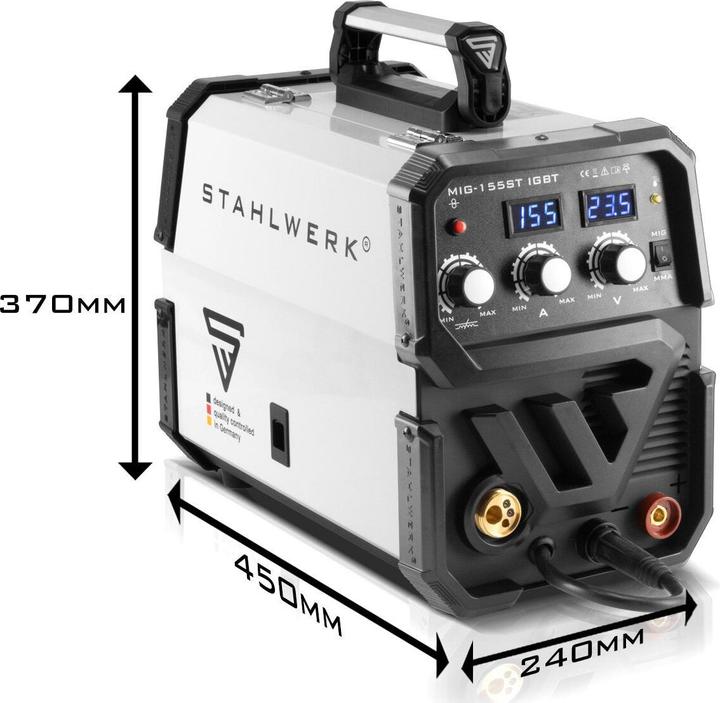 Actual product image Stahlwerk MIG 155 ST IGBT shielded arc welder with 155 amps with MMA electric hand