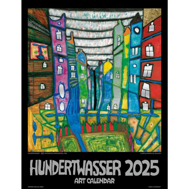 Hundertwasser Art Calendar 2025 (44 x 34 cm, German, French, English)