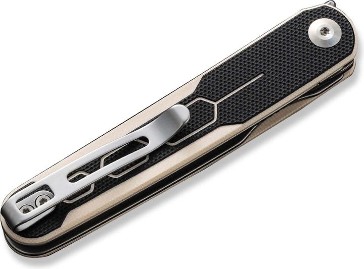 Actual product image Civivi KwaiQ Milled G10 Ivory & Black Damascus (7.60 cm)