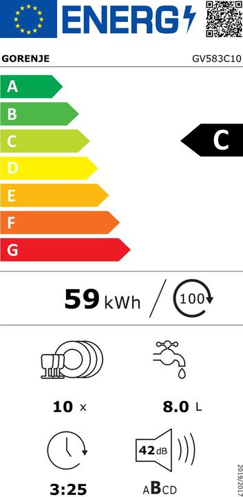 Etichetta energetica Gorenje GV583C10