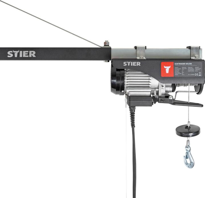 Stier Elektrischer Seilzug Tragkraft 250kg Leistung 500W