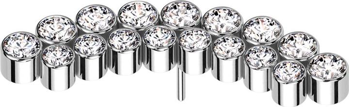 Immagine prodotto Star Piercing Threadless argento doppia fila di cristalli curvi argento (Titanio G23, senza ottone)