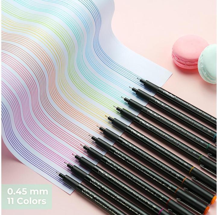 Actual product image Ohuhu Fine liner drawing pens (Multicoloured, 18 x)