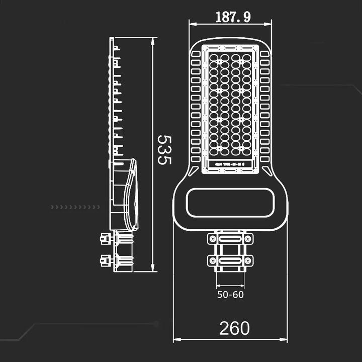 Produktbild V-TAC VT104ST LED Strassen Lampe SAMSUNG Chip 100W Slim 4000K 135 lmW (13500 lm, IP65)