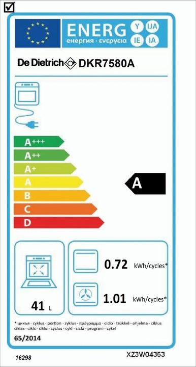 Energy Label De Dietrich Combisteam DKR7580A
