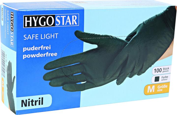 Productafbeelding Hygostar uniseks wegwerphandschoenen SAFE LIGHT zwart maat S 100 stuks. (S)