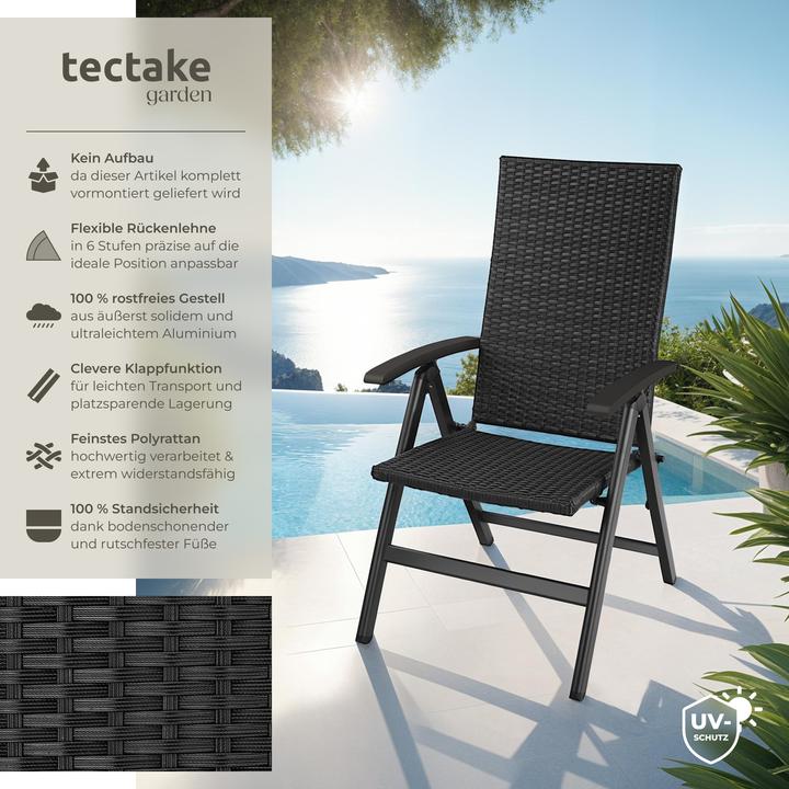 Produktbild tectake Rattanstuhl Melbourne klappbar