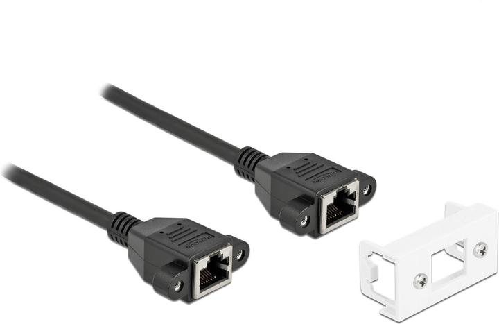 Delock Cavo di prolunga di rete per Easy 45 modulo S/FTP da jack RJ45 a jack RJ45 Cat.6A 3 m nero (S/FTP, CAT6a, 3 m)