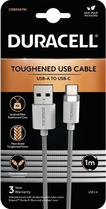 Produktbild Duracell 1M USB-A to USB-C 2.0 Braided (1 m)