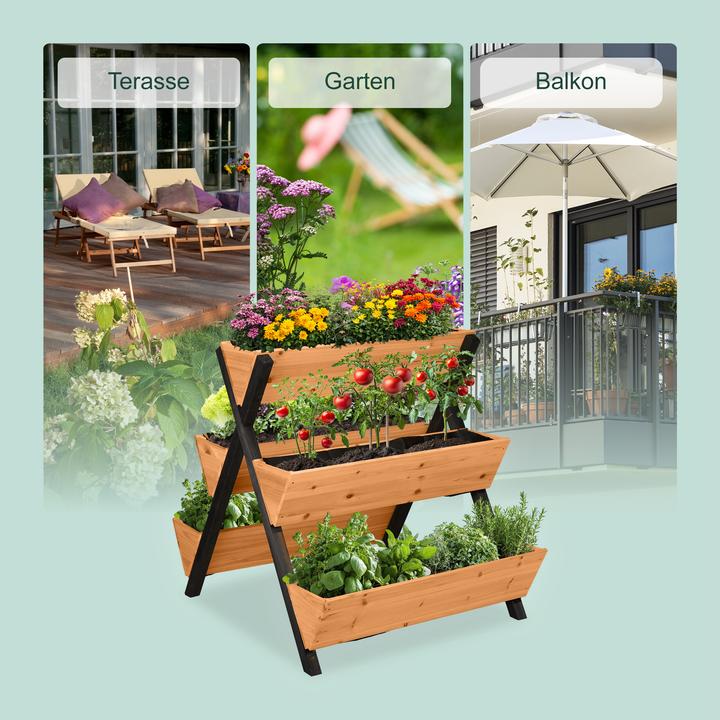 Productafbeelding Relaxdays Vertikalbeet mit 5 Kästen