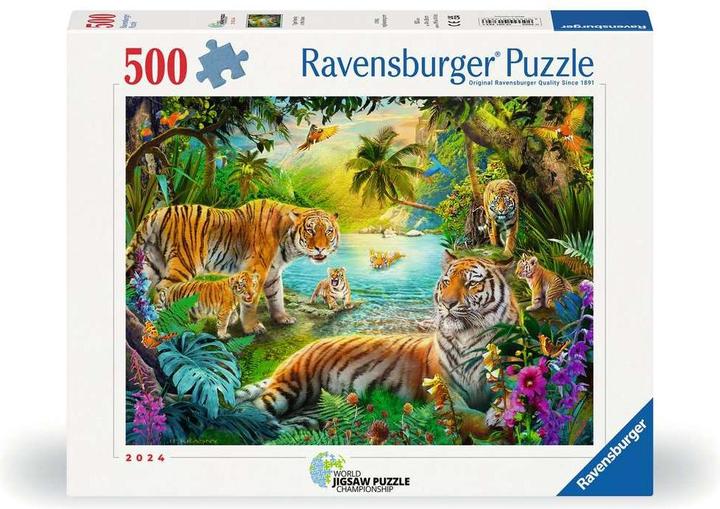 Actual product image Ravensburger - Tiger Family In The Oasis - 500p (12001384) (500 pieces)