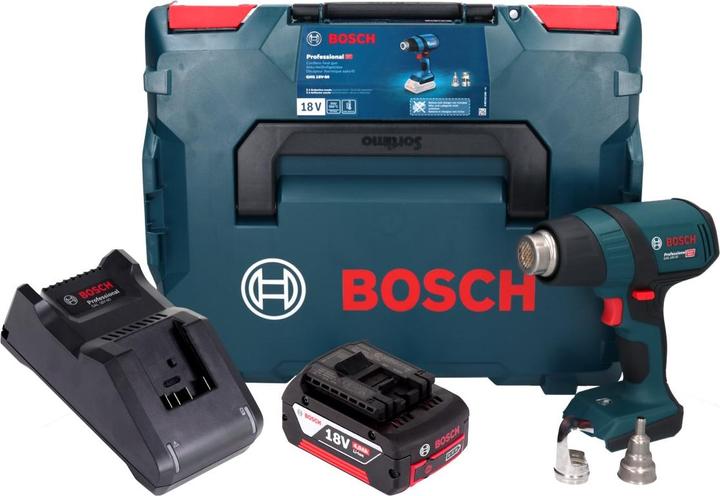 Produktbild Bosch Professional Bosch GHG 18V-50 Professional Akku Heissluftgebläse 18 V 300° C / 500° C + 1x Akku 4,0 Ah + Ladegerä