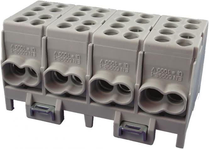 Produktbild Pollmann Elektrotechnik Hauptleitungsabzweigklemme grau 4-pol 25qmm HLAK-25 4/8gr-S 1