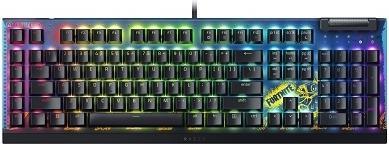 Image du produit Razer BlackWidow V4 X - Fortnite Edition Mechanische Gaming-Tastatur mit RGB (Yellow Switches, 6 eig (DE, Filaire)