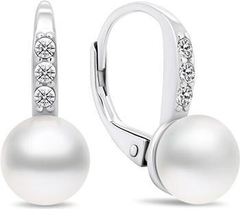 Actual product image Brilio Silver - Charming silver earrings with pearls and zircons EA385W
