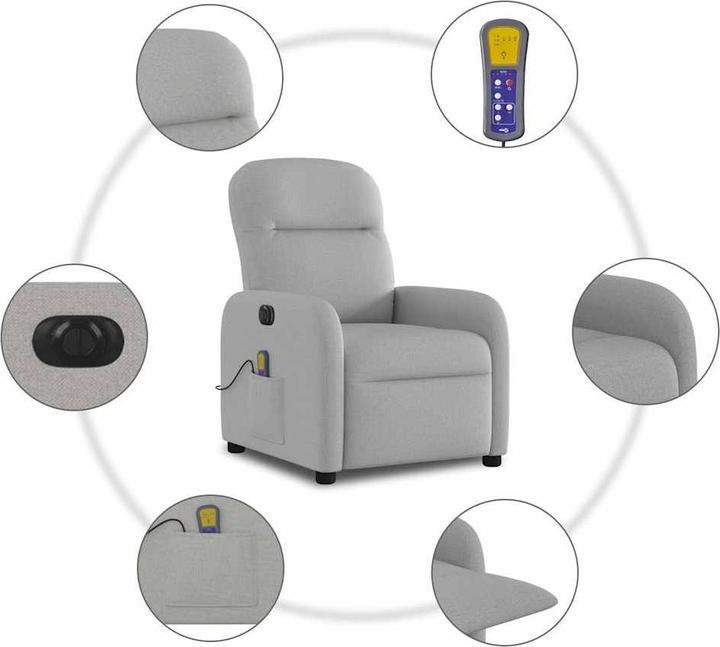 Actual product image VidaXL Massage chair electric cloud grey fabric