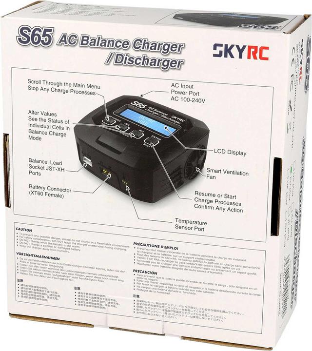 Actual product image SkyRC Charger AC S65 AC LiPo 2-4s 6A 65W Discharge 2A 10W
