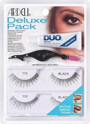Actual product image Ardell Lashes Deluxe Pack 2 Pairs Of Lashes No. 110 + Adhesive + Lash Applicator / 4 pcs. (Artificial eyelashes)