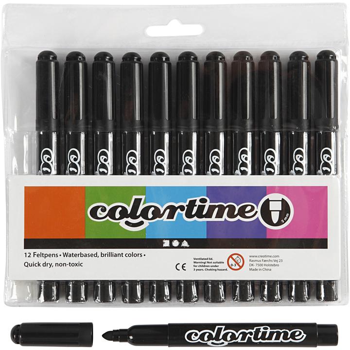 Actual product image Creativ Company Zwarte Jumbo Pens, 12pcs. (Black, 5 mm, 12 x)
