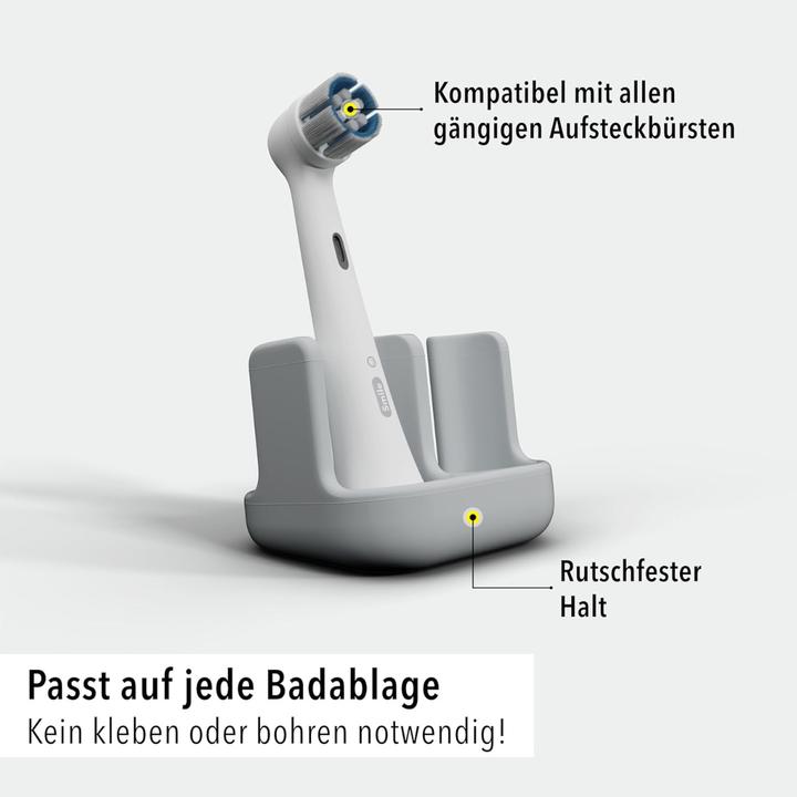 Produktbild Qikfresh Aufsteckbürstenhalter 2er Grau (Zahnbürstenhalter)