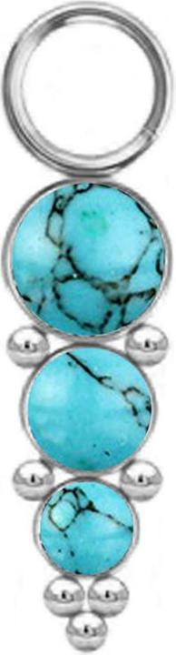Produktbild Star Piercing Anhänger silber drei Türkis Steinen mit Kugeln (ohne Messing, Mineralisch, Chirurgenstahl 316L)