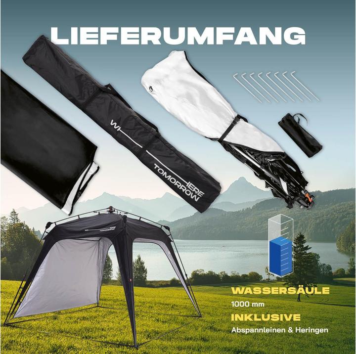 Produktbild Where Tomorrow Pavillon Pop Up - Schwarz, Anwendungsbereich: Outdoor (250 cm, 250 cm)