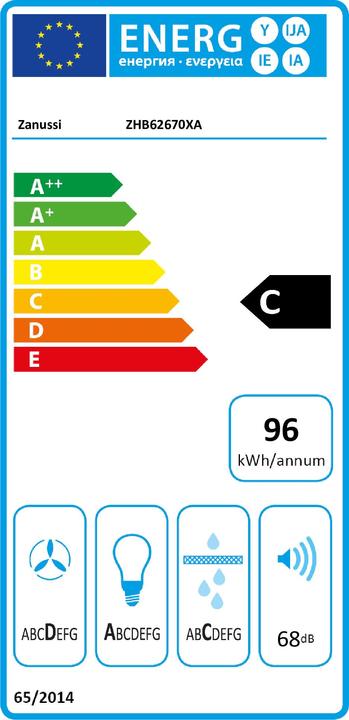 Energy Label Zanussi ZHB62670XA (Wall hood)