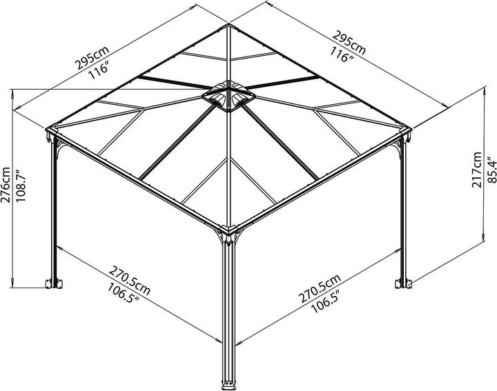 Actual product image Palram Palermo 3000 (295 cm, 295 cm)