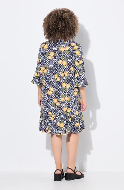 Produktbild Ulla Popken Jerseykleid, A-Linie, Tunika-Ausschnitt, 3/4-Arm (56)